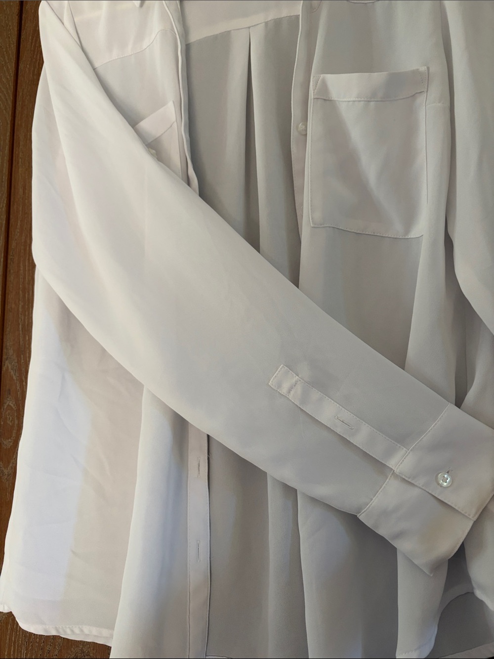 Express White Semi-Sheer Button-Front Blouse - Picture 7 of 10